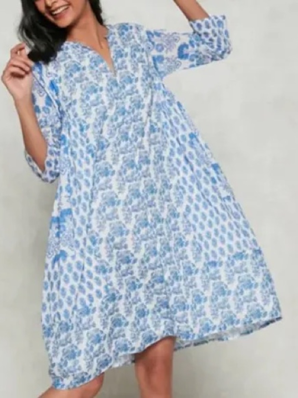 NWT - Ro’s Garden - Bhopali Blue Cotton Caftan